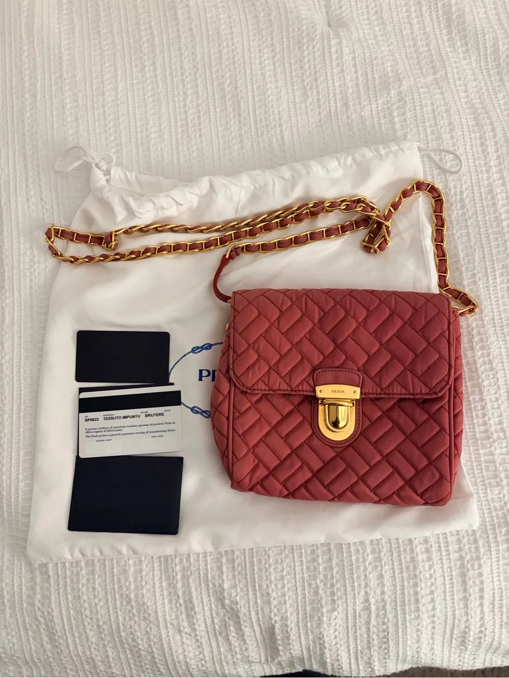 Prada Quilted Crossbody Bag Tessuto Impuntu